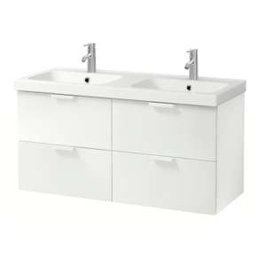 [IKEA Family] Sélection de meubles de salle de bain en promotion - Ex: Meuble Godmorgon 120cm + Double vasque odensvik + 2 Mitigeurs dalskar
