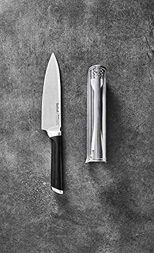 Couteau chef Tefal Ever Sharp (K2569004) - 16,5 cm, Aiguiseur, Technologie exclusive d'aiguisage (brevet déposé), Acier inoxydable
