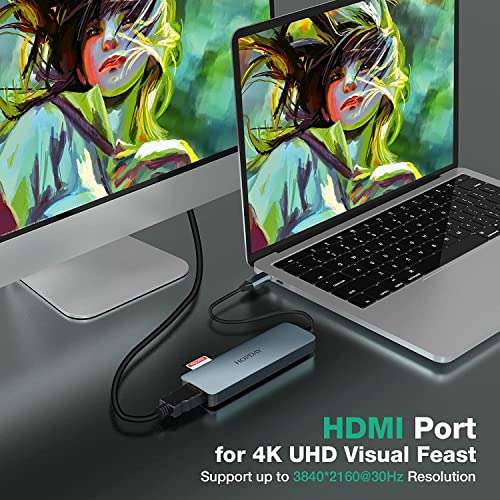 Hub USB-C 6-en-1 Hopday avec HDMI 4K (via Coupon de 80%)
