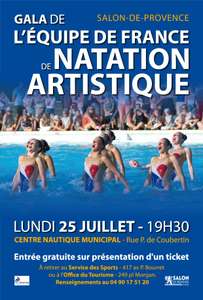 Entrée gratuite sur réservation au Gala de l'Équipe de France de Natation Artistique - Salon-de-Provence (13)