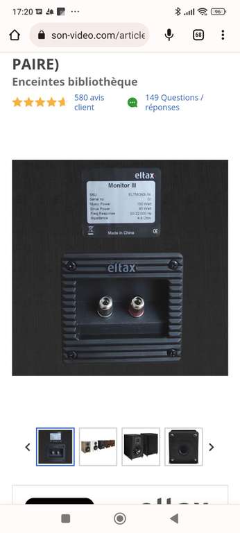 Paire d'Enceintes Eltax Monitor III - Noir