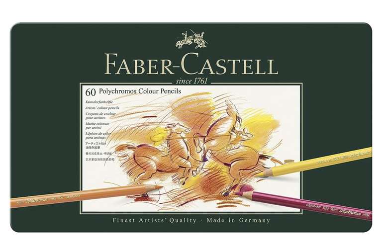 Crayon de couleur polychromos Faber Castell - 60 pièces