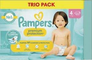 Trio Pack Culottes Pampers Premium protections - Taille 4 à 6