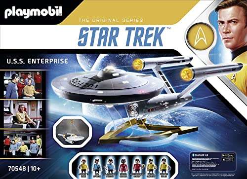 Playmobil - Star Trek - U.S.S. Enterprise NCC-1701 (70548 ) + 7 Personnages & Accessoires Inclus / Son & lumières