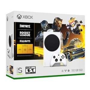 Pack console Microsoft Xbox Series S Fortnite + Rocket League + Fall Guys (+50€ fidélité pour les adhérents)