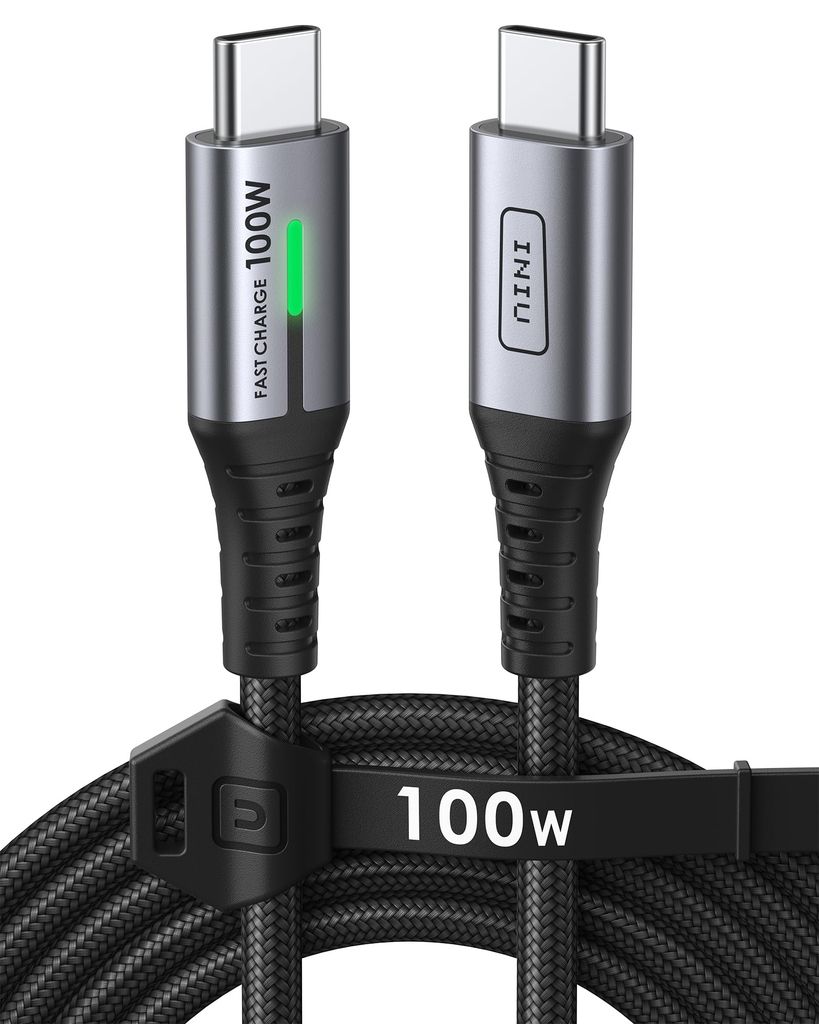 Câble USB C Iniu - 2m, 100W, 5A Charge Rapide, PD 3.0 QC 4.0