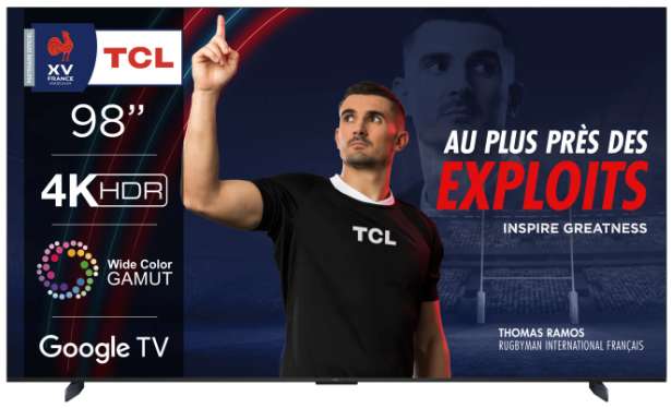 TV 98" TCL 98P744 - 4K UHD (via 500€ fidélité + ODR de 200€)