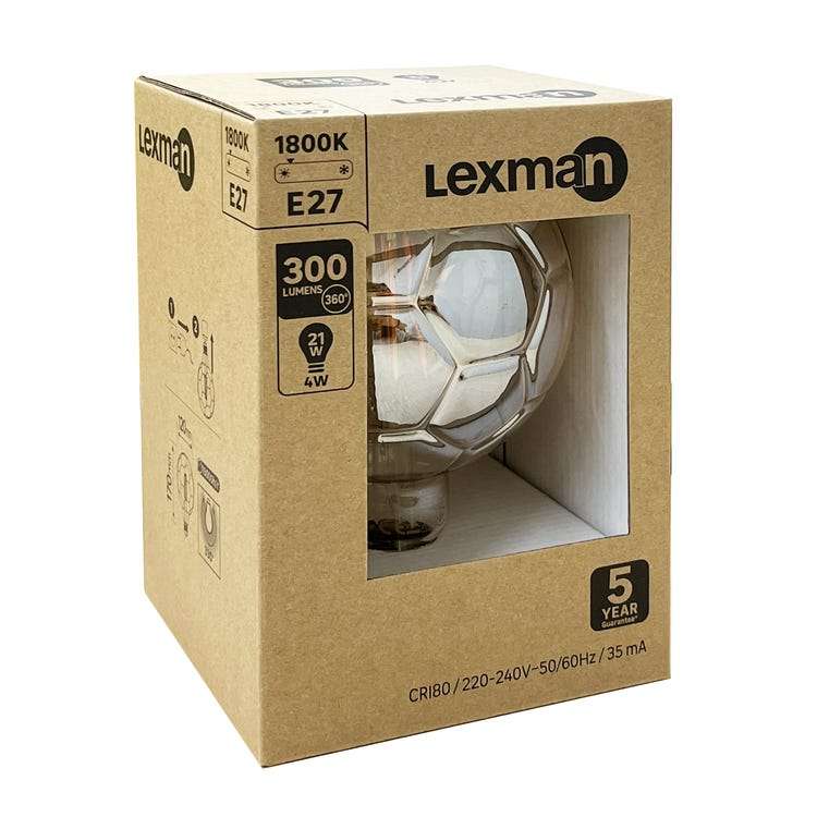 Ampoule led ballon de foot Lexman - globe 125mm E27, 200Lm, blanc très chaud - (Via Retrait Magasin) - Paris-Beaubourg (75)
