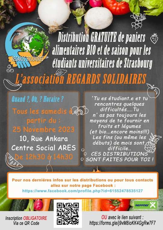 [Étudiants] Distribution Gratuite de Paniers Bio (fruits & légumes) les samedis jusqu'au 29 juin (sur Réservation) - Strasbourg (67)