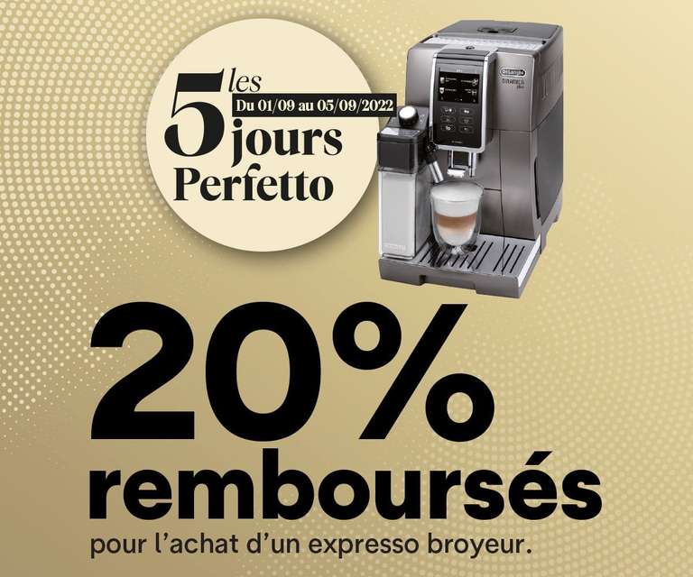[ODR] 20% remboursés sur une sélection de machines à café expresso avec broyeur Delonghi