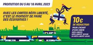 Ter SNCF : 10€ de réduction sur les cartes Rémi Liberté (hors Rémi Liberté Plus)