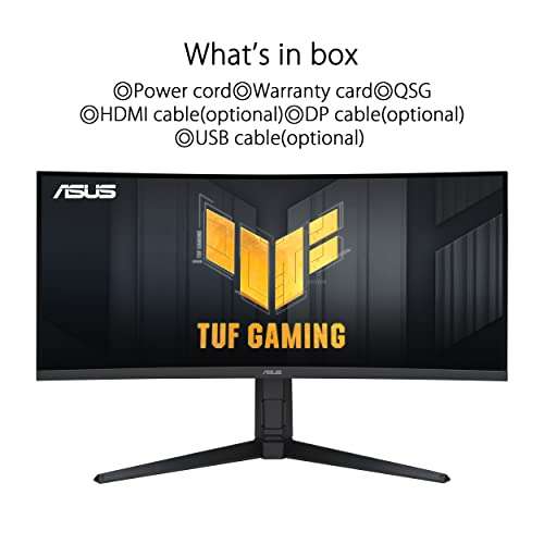 Ecran PC incurvé 34" Asus TUF Gaming VG34VQEL1A - UWQHD 3440x1440, 100Hz, 1ms,Freesync, 125 % sRGB, HDR