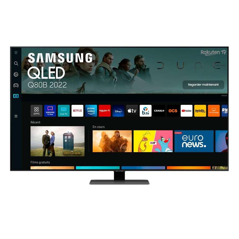 TV 65" Samsung 65Q80B - 4K, QLED, 120Hz, HDMI 2.1, Quantum HDR 1500, FreeSync Premium Pro, VRR/ALLM, Smart TV (via 439€ sur la carte)
