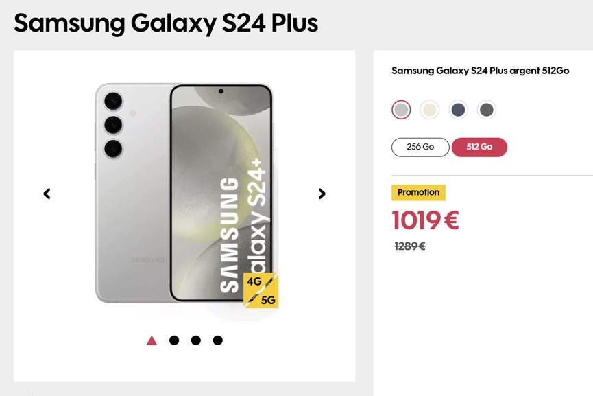 Clients Sosh] Smartphone Samsung Galaxy S24+ 512 Go + Galaxy