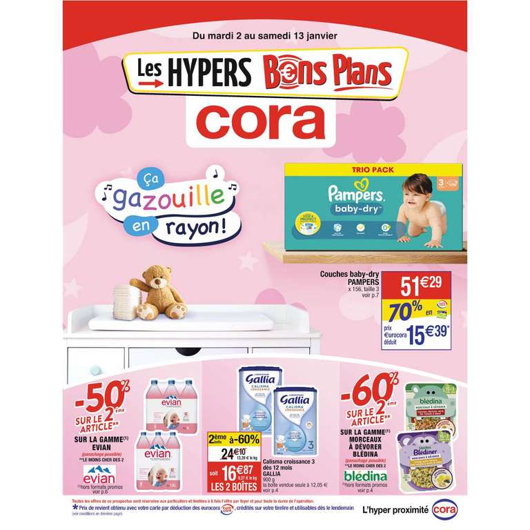 Couches Pampers Baby Dry - Ex : Trio Pack Taille 3 x156 couches