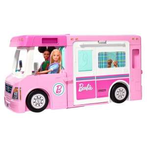 Voiture pour poupées Barbie Camping-car de rêve 3-en-1 (GHL93) - avec 50 accessoires