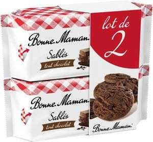 Lot de 2 paquets de biscuits sablés Bonne Maman - tout chocolat ou croquants noix de coco (2 x 150 g)