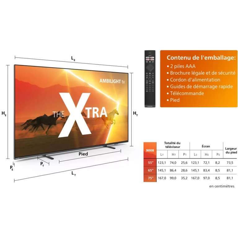 TV 75" Philips 75PML9008 - 4K, Mini-LED/QLED, Ambilight, 120 Hz