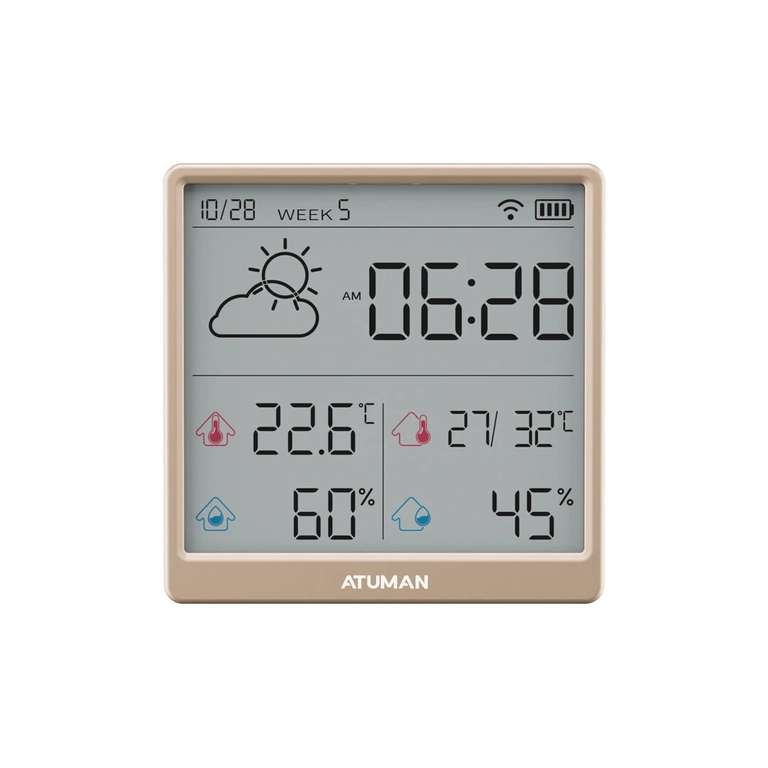 Hygromètre Xiaomi Duka Atuman TH3 - WiFi, Ecran LCD 4,3"., Batterie lithium recharge type-C, Fonction horloge et calendrier (