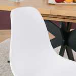 [CDAV] Lot de 6 chaises blanc pieds bois OLAF - 47x52x83 cm