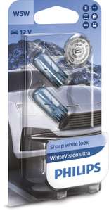 Lot de 2 ampoules voiture Philips WhiteVision Ultra W5W, lampe de signalisation, Blanc (Vendeur Tiers)