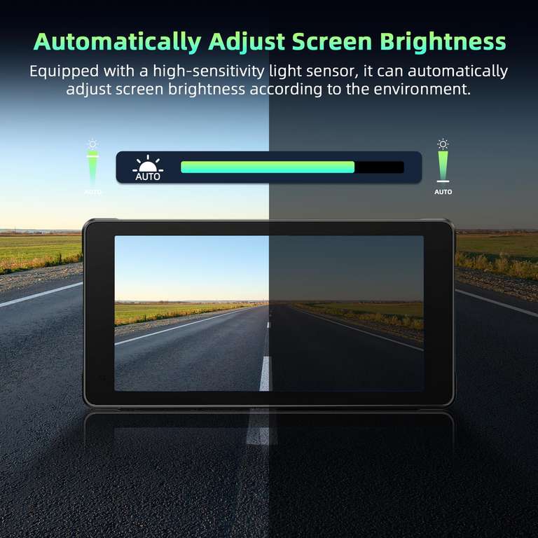 Écran Moto CarPlay & Android Auto Portable – Étanche IPX7, Bluetooth, GPS, Commandes Vocales