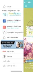 Jusqu’à 45 tirages photo 10x15 gratuits par mois - 1.99€ de frais de ports par tirage (freeprintsapp.fr)
