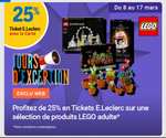 25% crédités sur la carte Leclerc sur une sélection de Lego adultes