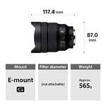 Objectif Sony SEL1224G Plein Format FE 12-24mm f4.0 pour Appareil Photo Hybride Sony