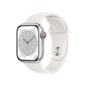 Montre connectée Apple Watch Series 8 (GPS + Cellular) - Boîtier en aluminium argenté de 41 mm - Bracelet sport blanc