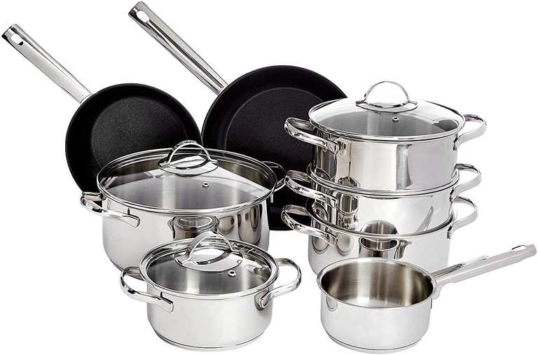 Ensemble 6 Pièces Casseroles Et Poêles Inox Antiadhésif - Induction, Gaz, Four Compatible