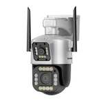 Caméra de surveillance extérieure WiFi SANNCE - 2K 4MP, Double objectif, Vision nocturne couleur, Panoramique 355° & Inclinaison 90°