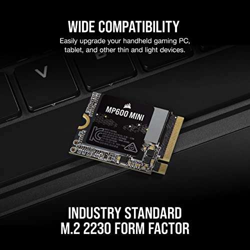 SSD Corsair MP600 Mini 1 to M.2 2230 NVMe compatible steam deck