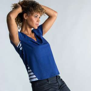 T-Shirt Manches Courtes Tribord Sailing 100 Bleu pour Femme - Tailles XS et S