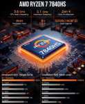 Mini PC GMKTEC K6 - Ryzen 7 7840HS avec Radeon 780M, RAM 16 Go, 1 To SSD, WIFI 6, BT5.2, Win 11 PRO