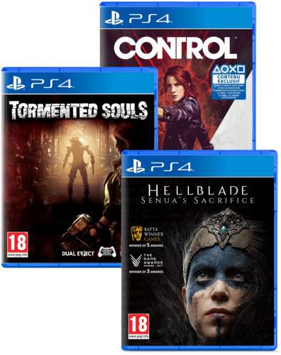 Pack de 3 jeux PS4 - Control + Tormented Souls + Hellblade