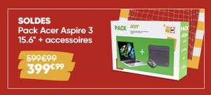 Pack PC Portable Acer Aspire 3 15 A315-510P 15.6" Intel Core i3 8 Go RAM 256 Go SSD Gris + Housse po 15.6'' + Souris sans fil site:fnac.com