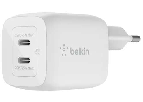 Chargeur secteur Belkin 2 ports USB-C 45W