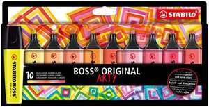 Étui carton de 10 Surligneurs Stabilo Boss Original Arty Fluo & Pastel