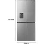 Réfrigérateur combiné Hisense RQ563N4SWI1 - 432 L (290 + 142), Froid Ventilé, Distributeur d'eau (via ODR 100€)