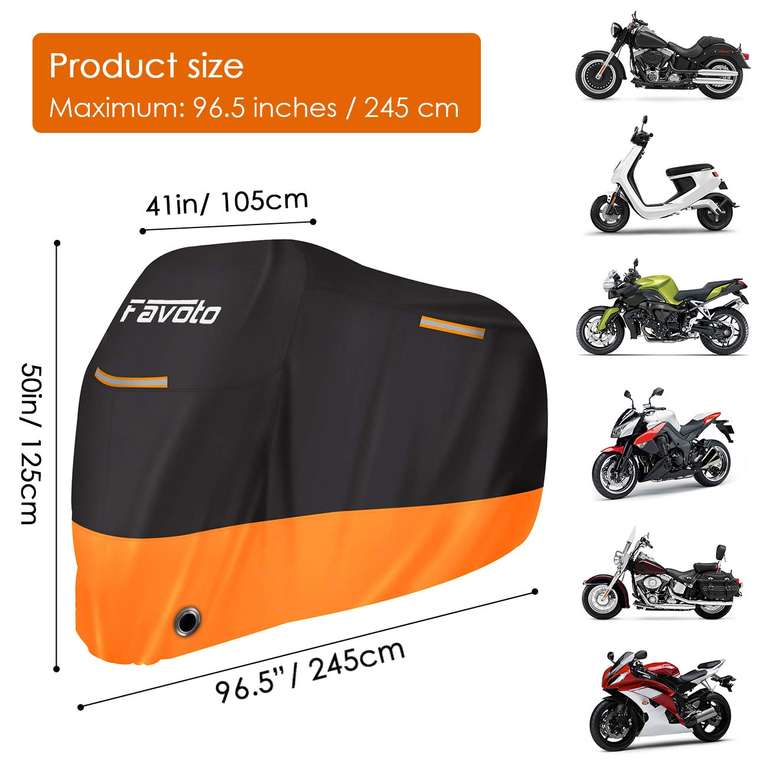 Housse Moto, Housse de Protection pour Moto Couverture Imperméable