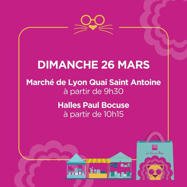Distribution gratuite d'Invitations pour 2 personnes pour la Foire de Lyon & de Sacs cabas sur les marchés - Métropole de Lyon (69)