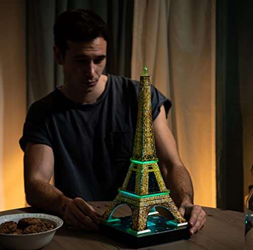 Puzzle 3D Ravensburger - Puzzle 3D Building - Tour Eiffel illuminée - A partir de 10 ans, 216 pièces numérotées