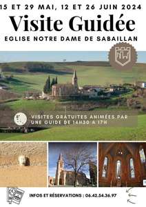 Visite guidée gratuite de l'église Notre Dame de Sabaillan, 4 dates entre Mai et Juin