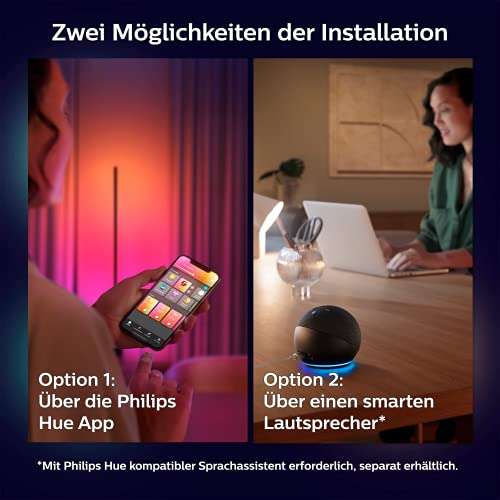 Lampe à poser LED Philips Hue Gradient Signe Table White and Color Ambiance - 730 lm, Bluetooth, Compatible avec Amazon Alexa