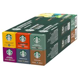 Lot de 60 capsules de café STARBUCKS Discovery Variety Pack by Nespresso - 6 x 10 capsules (Plusieurs sortes)