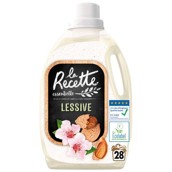 Lessive liquide au lait d'amande douce La Recette - Différentes variétés, 1.26L (via ODR 3€)