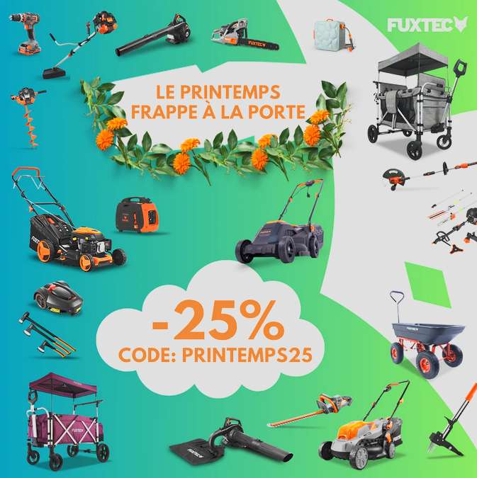 25% de remise sur tout le site - fuxtec.fr