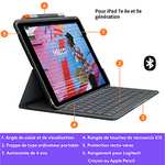 Etui Logitech Slim Folio pour iPad Gen 7/8/9 - Clavier Azerty, Noir