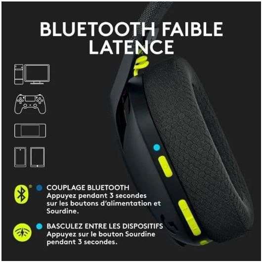 Casque-micro sans-fil Logitech G435 Lightspeed - Compatible Dolby Atmos, PC, PS4, PS5, Nintendo Switch + Anitivirus Norton 360 Deluxe